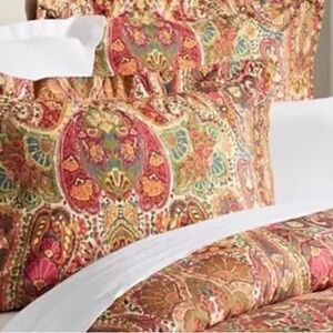 POTTERY BARN 2-pcs King Euro Shams Kashmiri-style Paisley Patterns #1110258